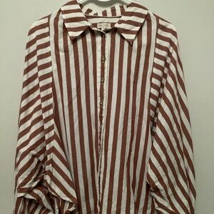 Pilcro Bailey Boyfriend Batwing Buttondown Blouse Medium Striped Anthropologie